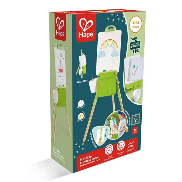 Бамбуковый мольберт Hape портативный 28х14х49 см зеленый