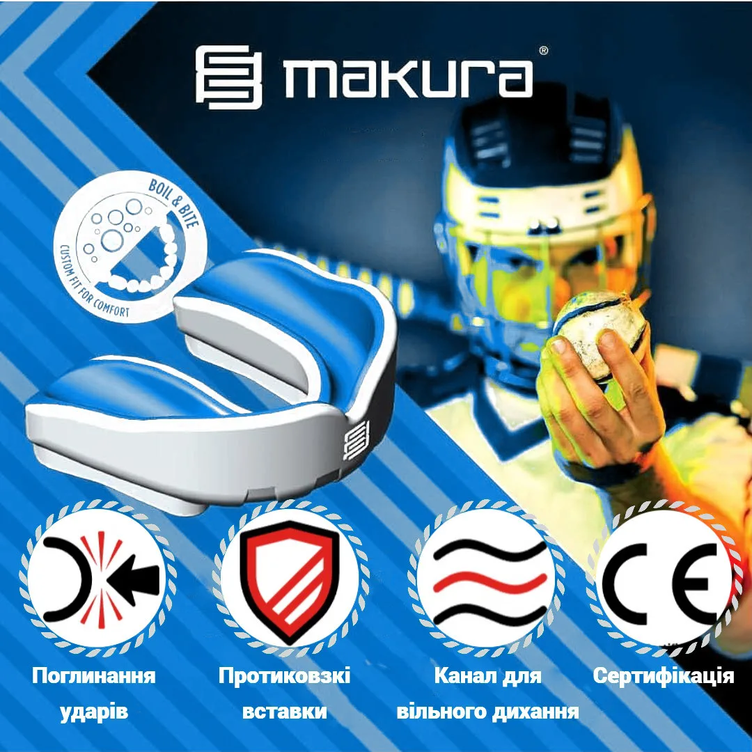 Капа MAKURA термопластик взрослая бело-голубая