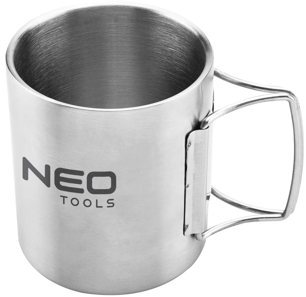 Кухоль туристичний Neo Tools, 320мл, складане руків'я, нержавіюча сталь, чохол, 0.15кг
