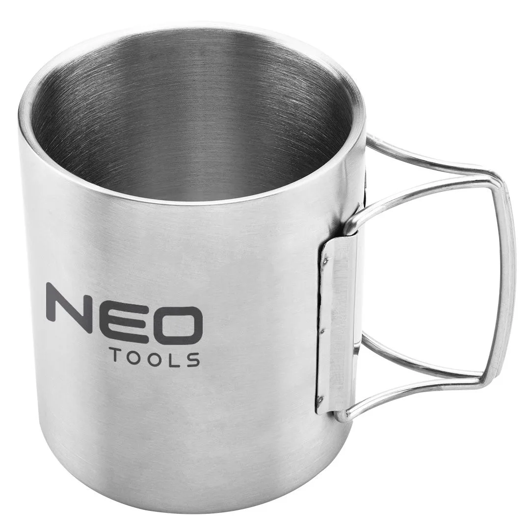 Кухоль туристичний Neo Tools, 320мл, складане руків'я, нержавіюча сталь, чохол, 0.15кг