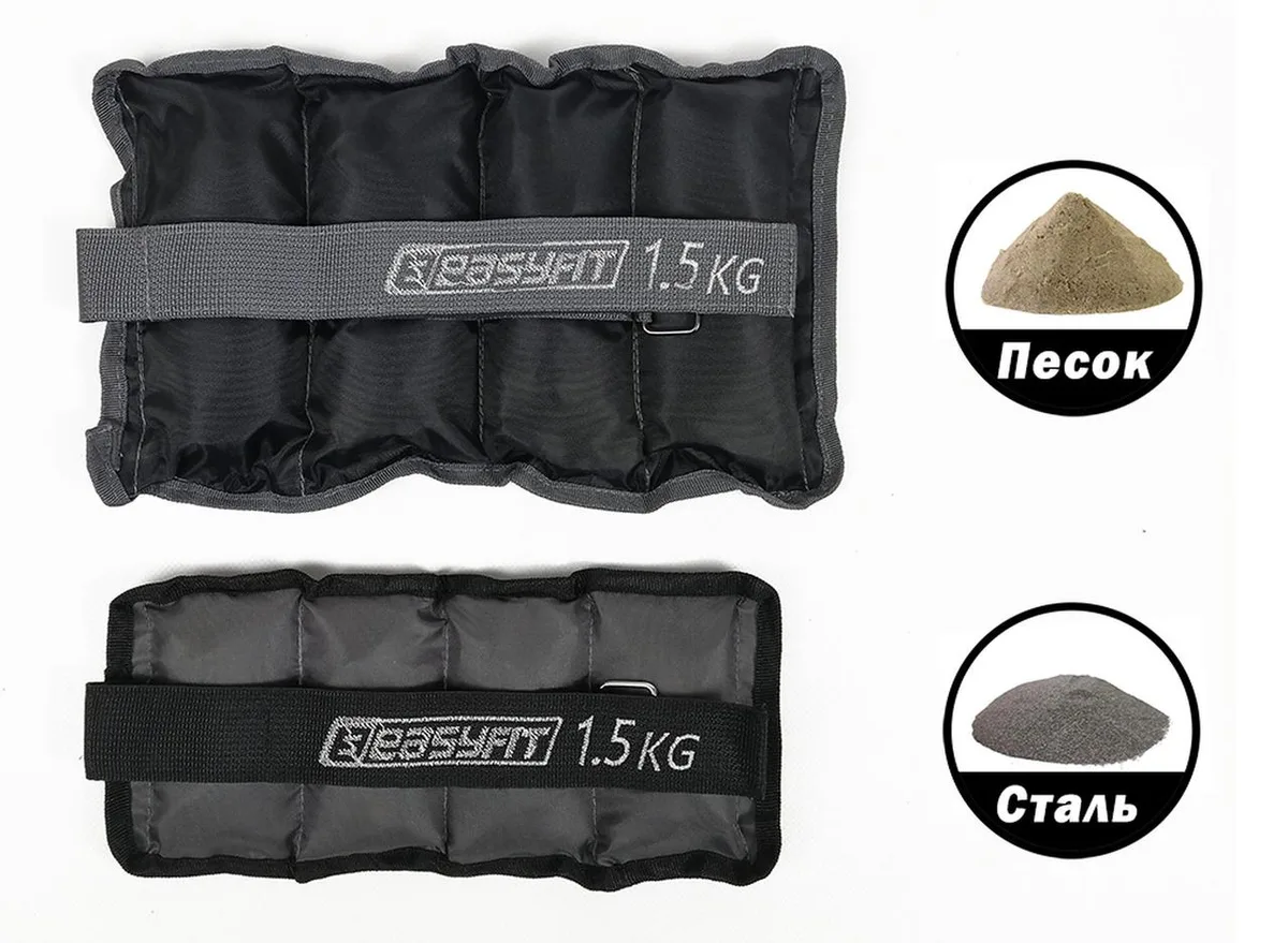Утяжелики EasyFit Metal 1,5 кг сталь чорні