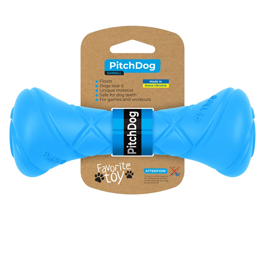 Ігрова гантель PitchDog 19x7 см композитний полімер блакитна