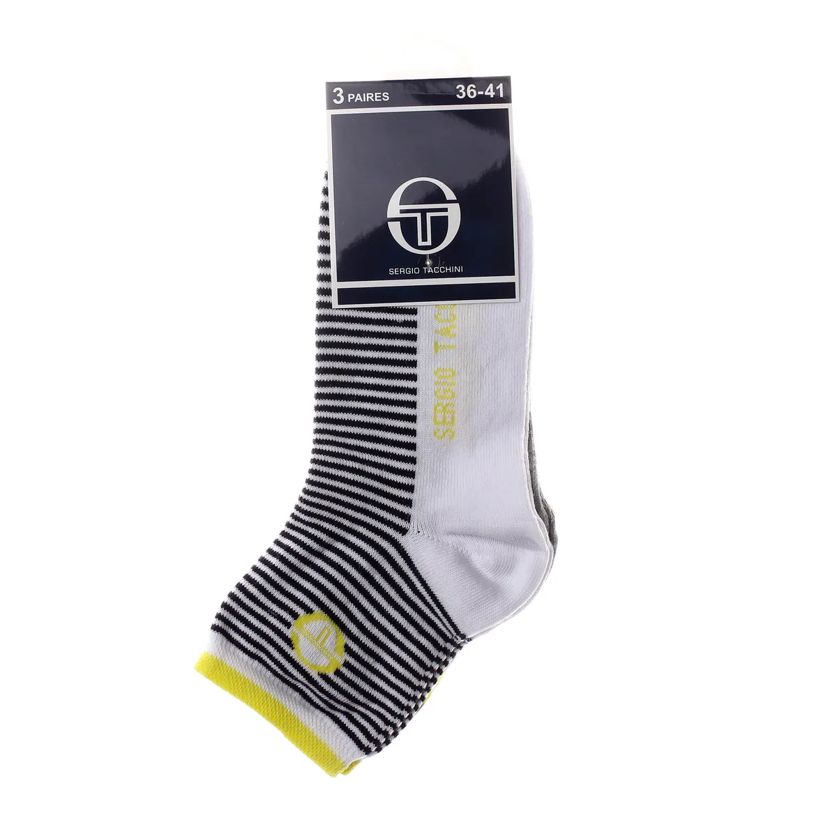 Шкарпетки Sergio Tacchini бавовна 36-41 жовтий сірий 3 пари