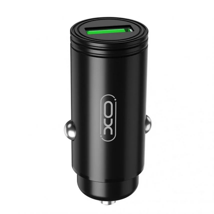 Автомобільний зарядний пристрій XO металевий 1USB 3A чорний