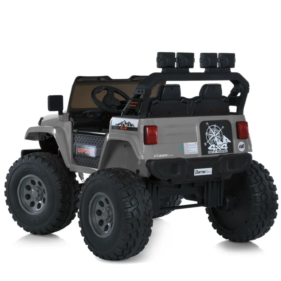Дитячий електромобіль Bambi Racer екокожа джип 113х87х92 см Чорний