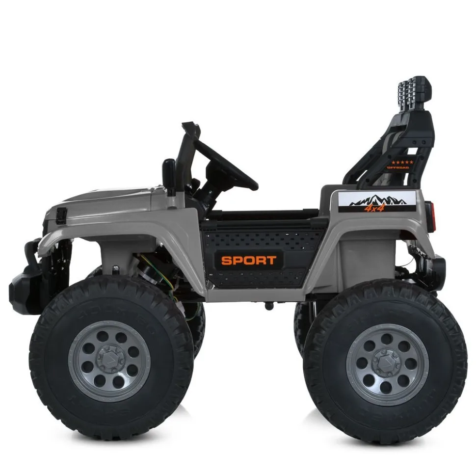 Дитячий електромобіль Bambi Racer екокожа джип 113х87х92 см Чорний