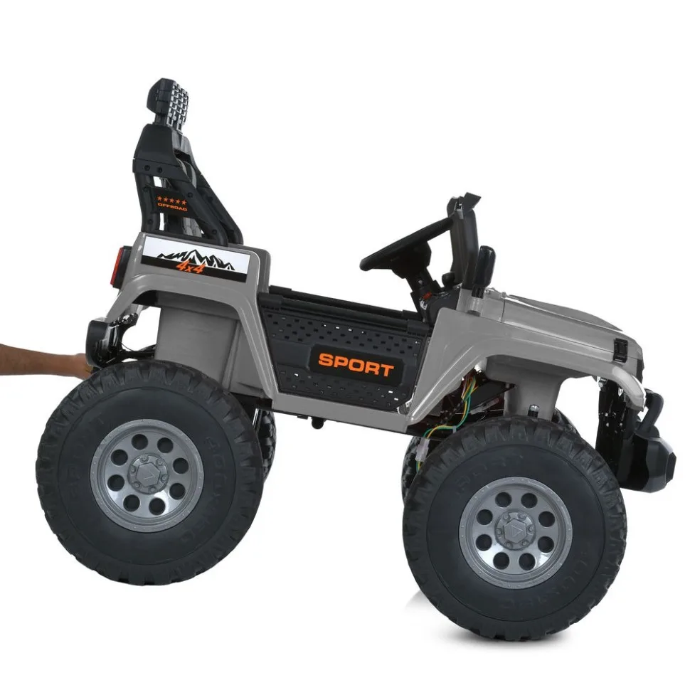 Дитячий електромобіль Bambi Racer екокожа джип 113х87х92 см Чорний