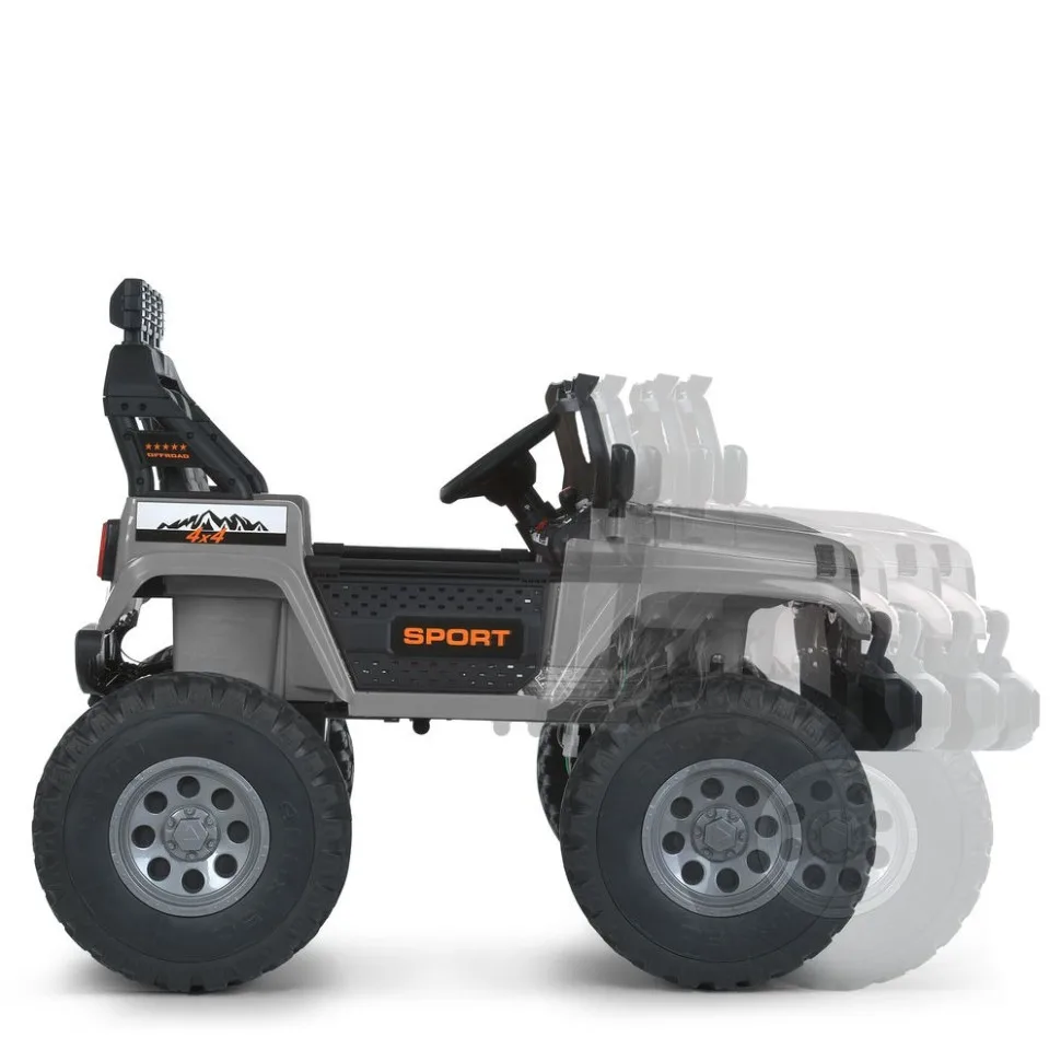 Дитячий електромобіль Bambi Racer екокожа джип 113х87х92 см Чорний