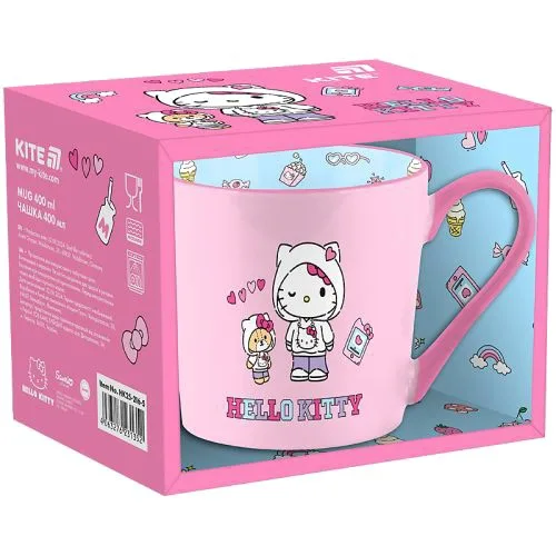 Чашка 400 мл Hello Kitty Kite керамічна з ручкою для чаю та кави аніме посуд