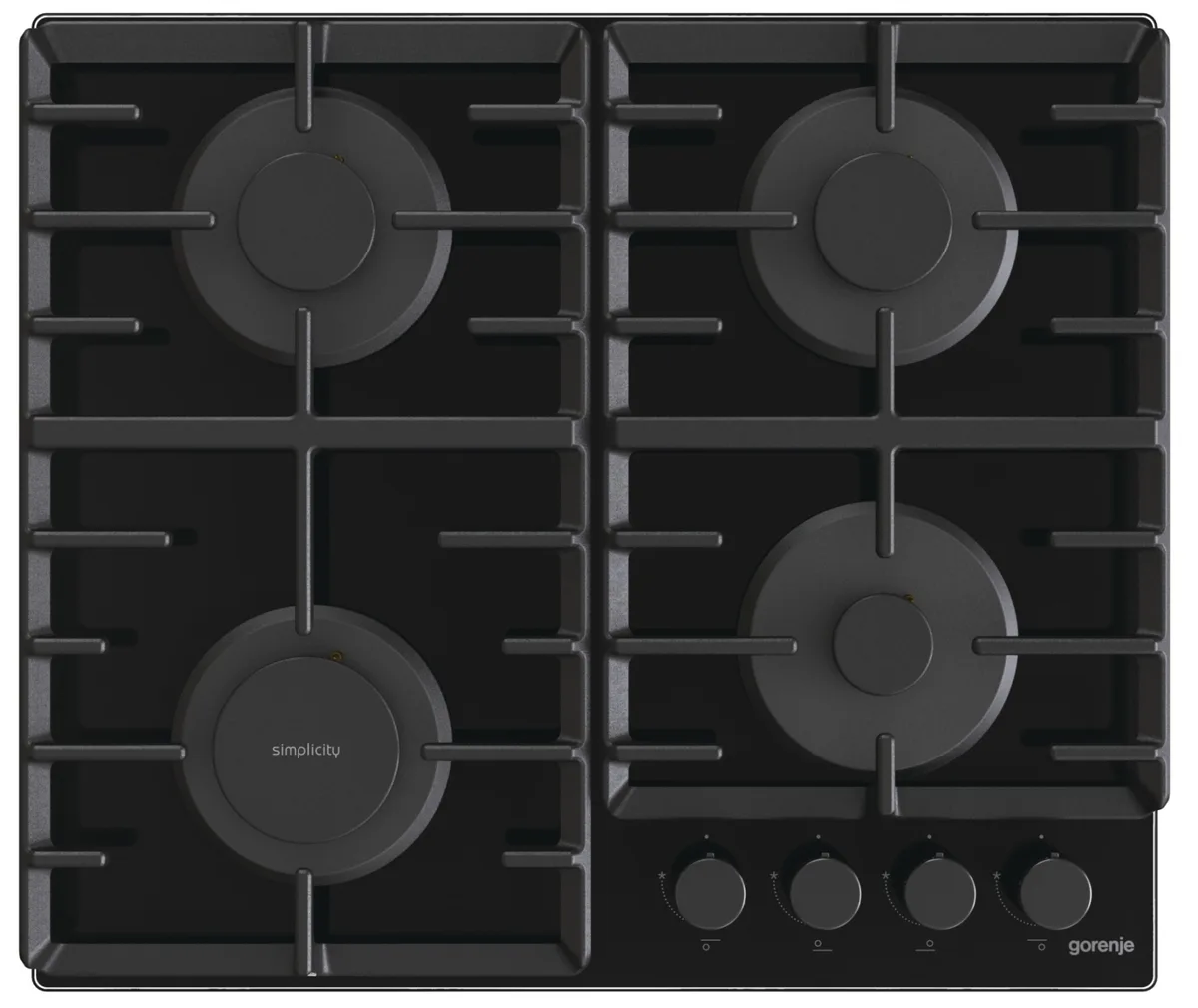 Газова варильна поверхня Gorenje Чавун 60х52 см Чорна