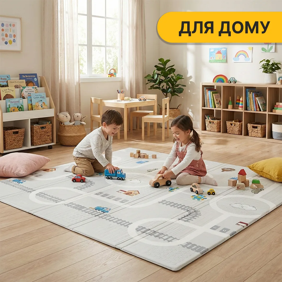 Детский игровой коврик LEOBRO вспененная полиуретановая 150х200 см двухсторонний