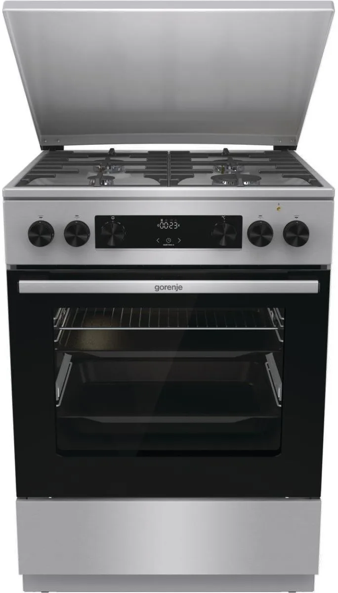 Плита Gorenje комбінована нержавіюча сталь 60x60 см 71 л 4 конфорки