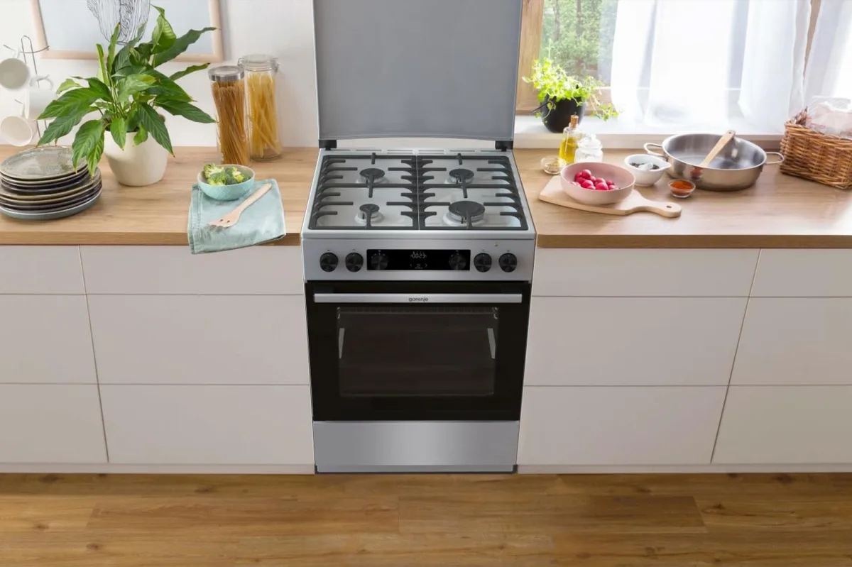 Плита Gorenje комбінована нержавіюча сталь 60x60 см 71 л 4 конфорки