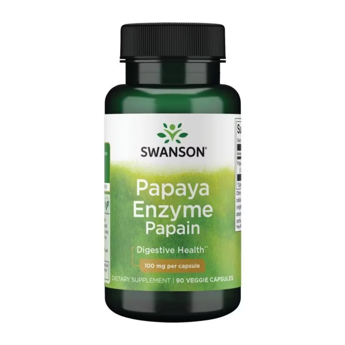 Swanson Papaya Enzyme Papain 100 мг 90 веганських капсул без цукру