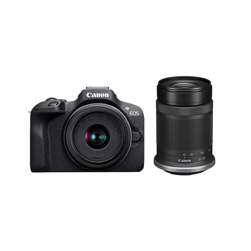 Цифрова фотокамера Canon бездзеркальна 24,1 МП чорна з об'єктивами 18-45mm 55-210mm