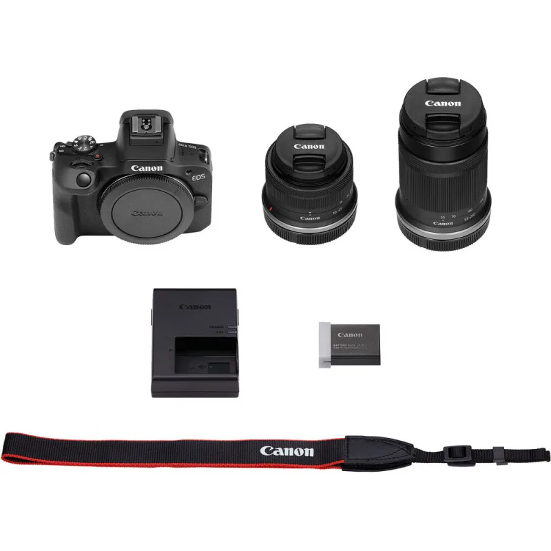Цифрова фотокамера Canon бездзеркальна 24,1 МП чорна з об'єктивами 18-45mm 55-210mm