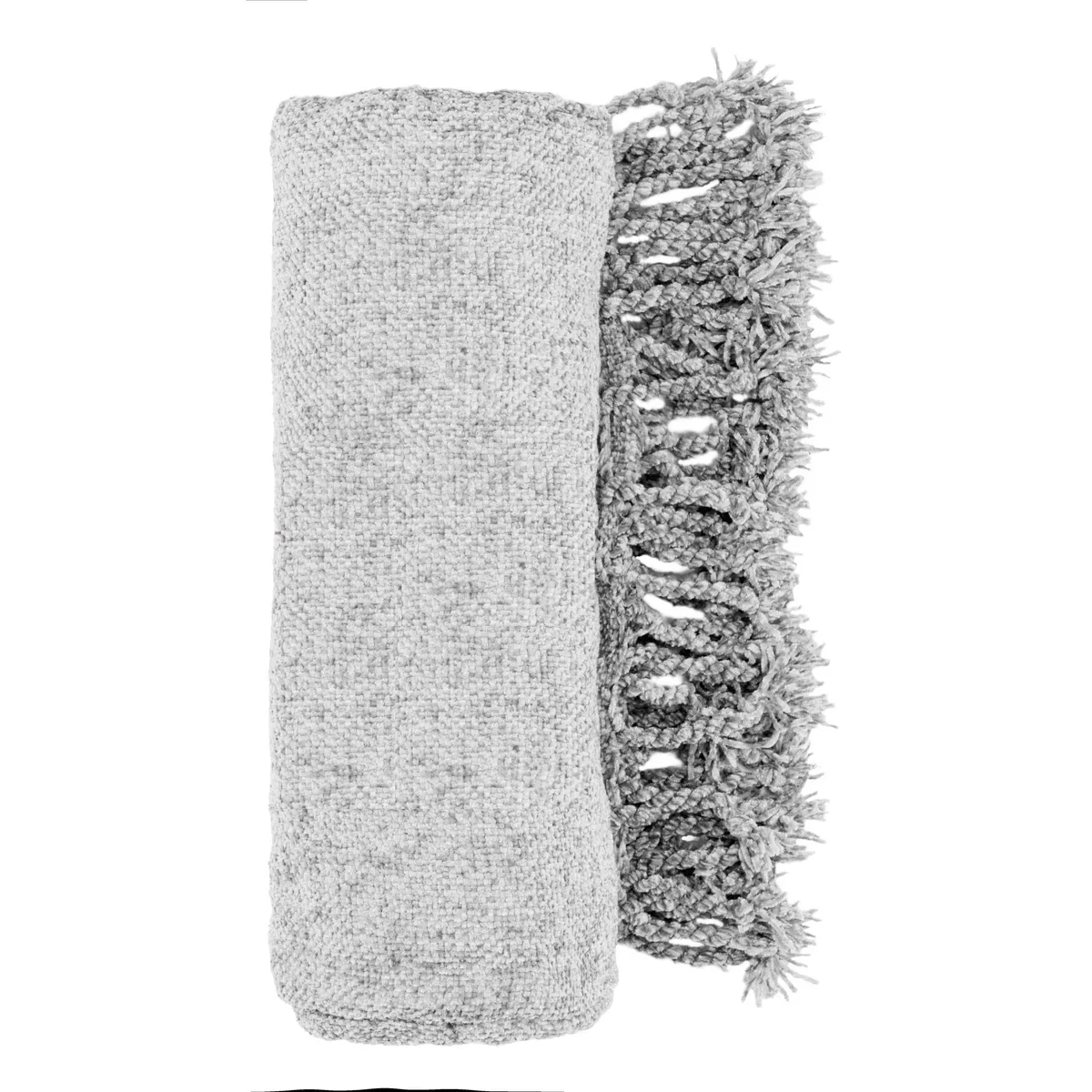 Плед ARDESTO Chenille 140х190 см, 100% поліестер, світло-сірий.