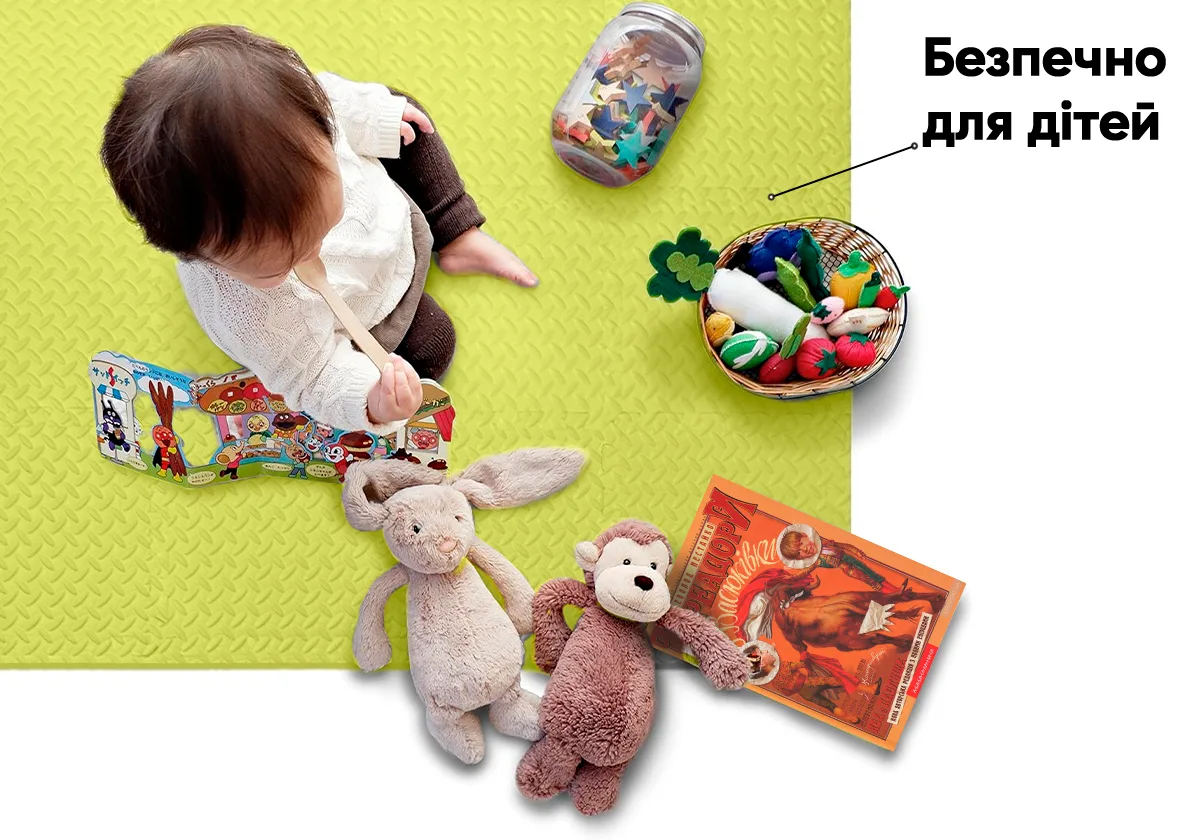 Татами мат EasyFit EVA 30х30 см желтый 8 шт