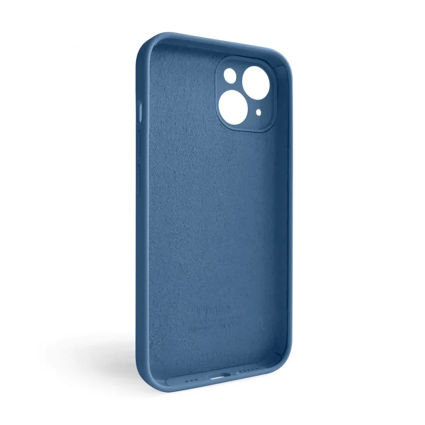 Чохол силіконовий для Apple iPhone 14  закрита камера синій