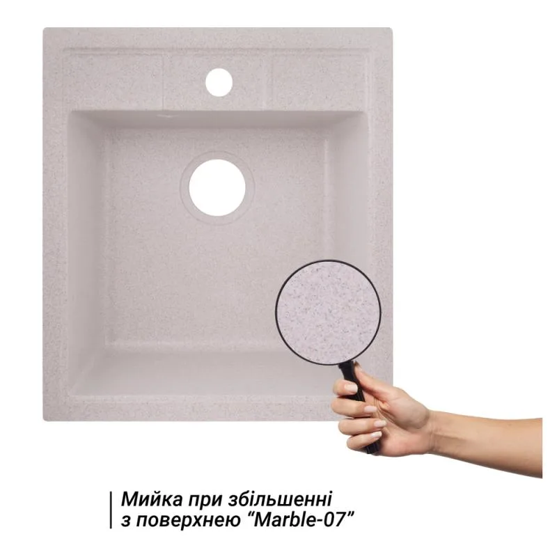 Кухонна мийка Lidz 460x515 мм штучний камінь пісочна матова