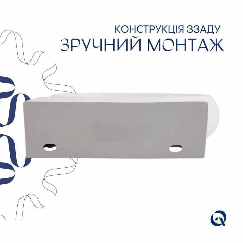 Раковина підвісна овальна Qtap Leo 430x285 мм кераміка біла з донним клапаном