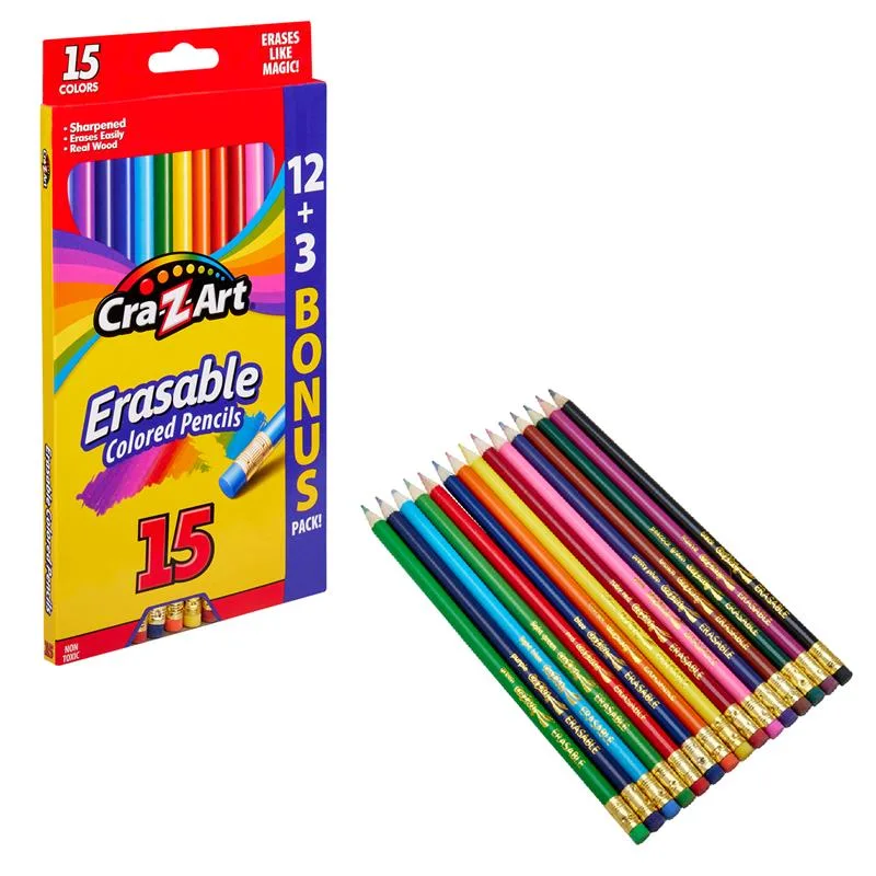 Цветные карандаши Cra-Z-Art с ластиком, 15 шт.