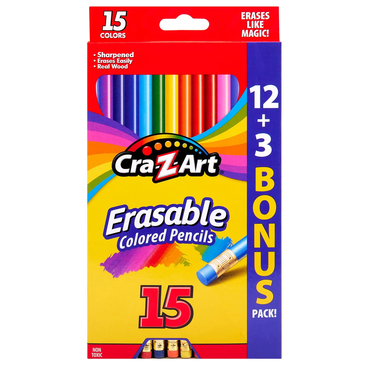 Цветные карандаши Cra-Z-Art с ластиком, 15 шт.