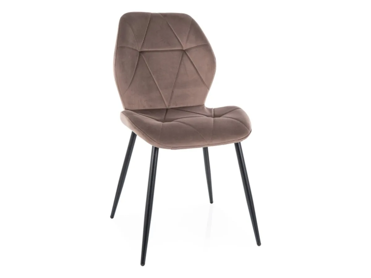 Стілець RICK VELVET екошкіра 45х45х90 см чорний каркас капучино