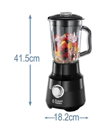 Блендер Russell Hobbs Matte Black стаціонарний 650 Вт 1500 мл чорний