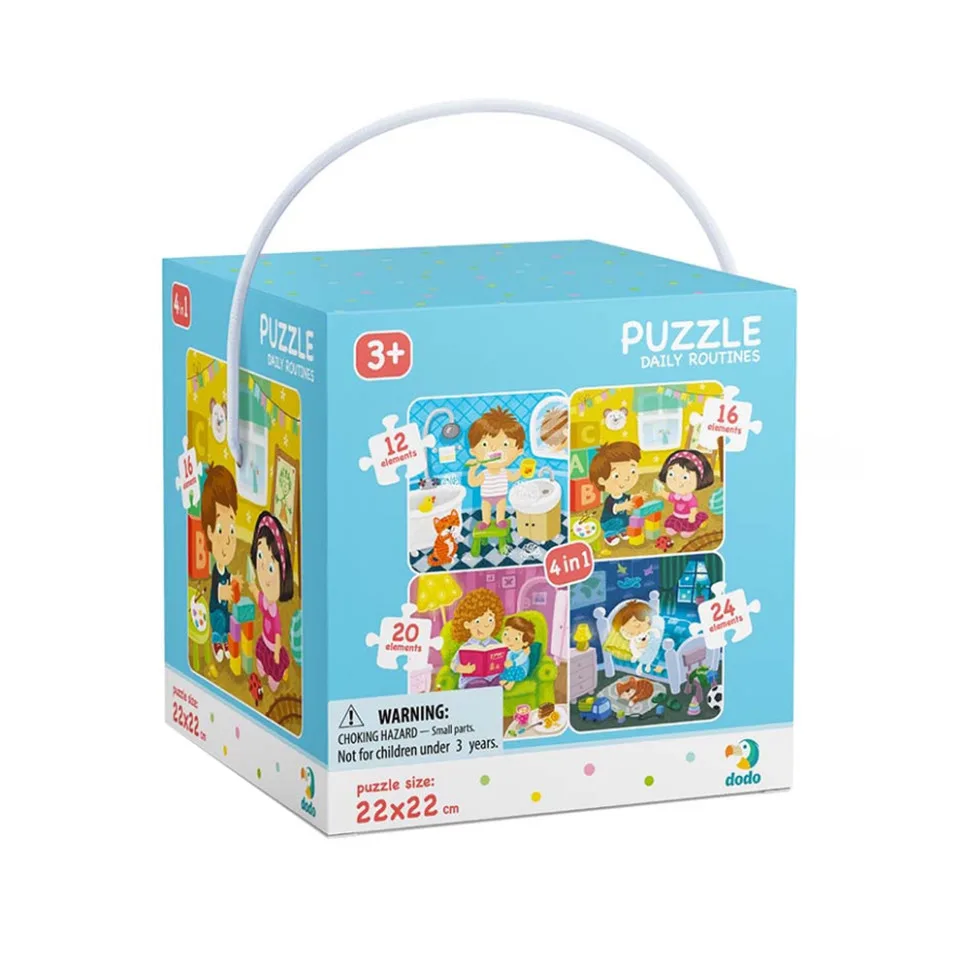 Дитячий пазл DoDo Toys картонний 4в1 12 16 20 24 елементи багатокольоровий