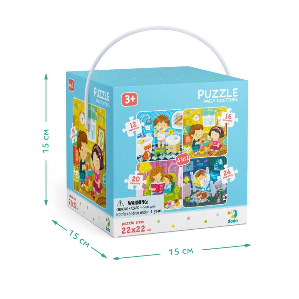 Дитячий пазл DoDo Toys картонний 4в1 12 16 20 24 елементи багатокольоровий