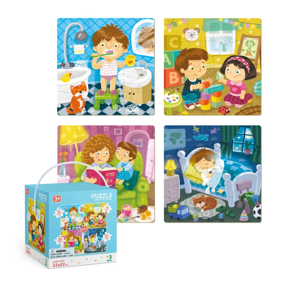 Дитячий пазл DoDo Toys картонний 4в1 12 16 20 24 елементи багатокольоровий