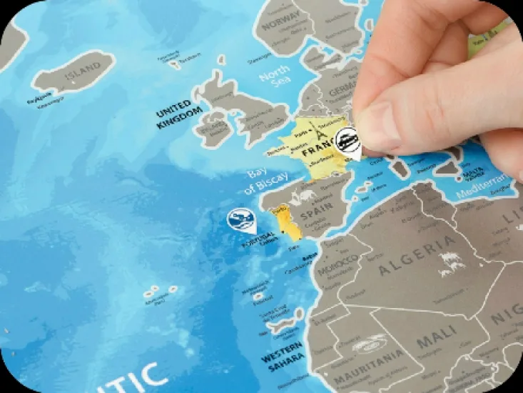 Скретч карта Discovery Map World 88х62 см папір сріблястий