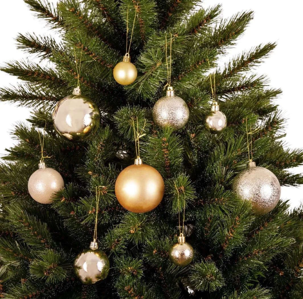 Ялинкові пластикові кулі Mica Decorations 46 шт Ø 4 6 8 см шампанське