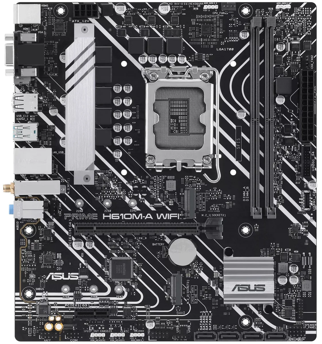 Материнcька плата ASUS PRIME H610M-A WIFI s1700 H610 2xDDR5 M.2 HDMI D-Sub DP Wi-Fi BT mATX