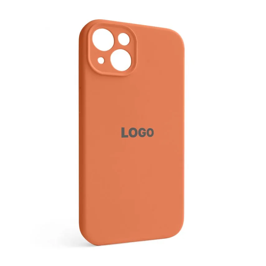 Чохол Silicone Case для Apple iPhone 13 силіконовий помаранчевий закрита камера