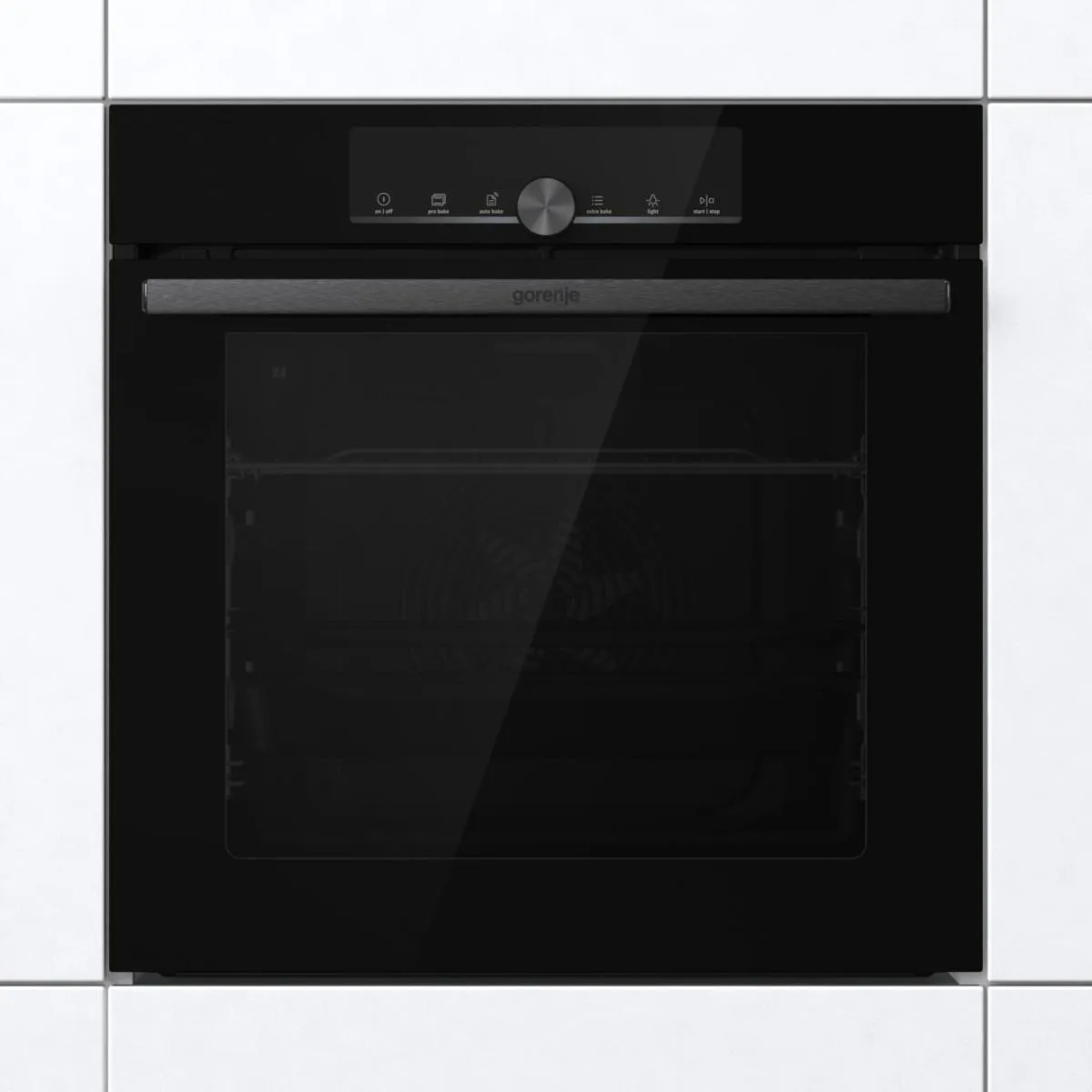 Духова шафа Gorenje електрична 77л A+ вбудована мультисистемна для випікання з дисплеєм IconTouch чорна