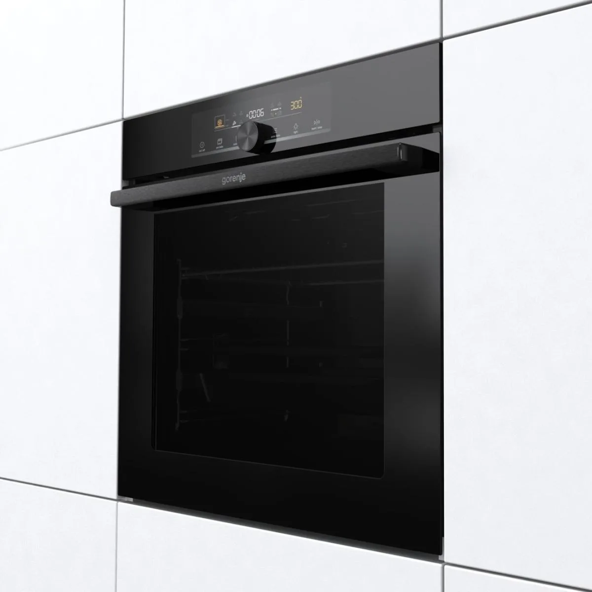 Духова шафа Gorenje електрична 77л A+ вбудована мультисистемна для випікання з дисплеєм IconTouch чорна