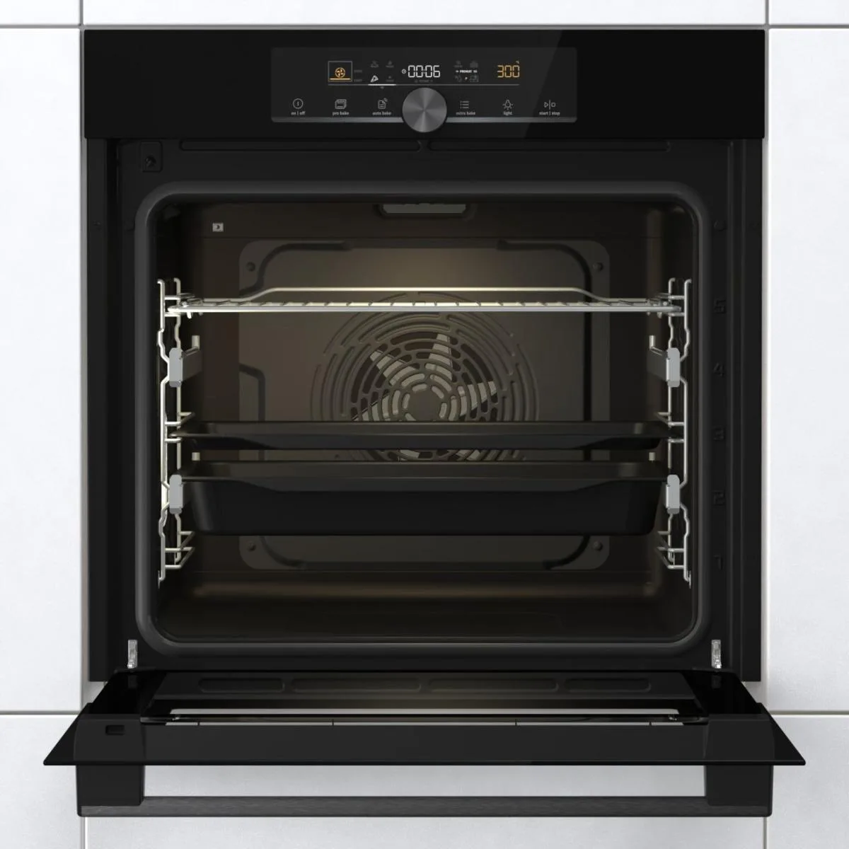 Духова шафа Gorenje електрична 77л A+ вбудована мультисистемна для випікання з дисплеєм IconTouch чорна
