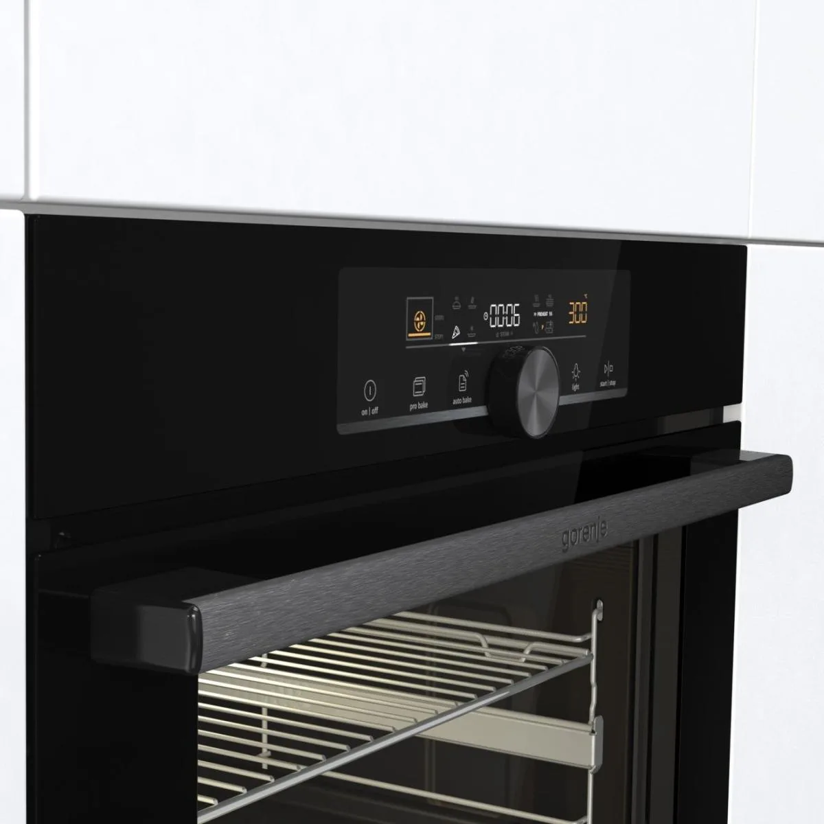 Духова шафа Gorenje електрична 77л A+ вбудована мультисистемна для випікання з дисплеєм IconTouch чорна