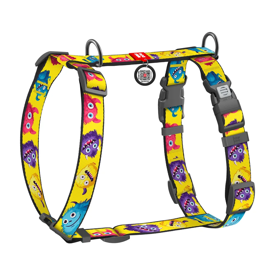 Шлея анатомічна WAUDOG Nylon H-подібна 25 мм L 51-85 см Мохнаті монстри