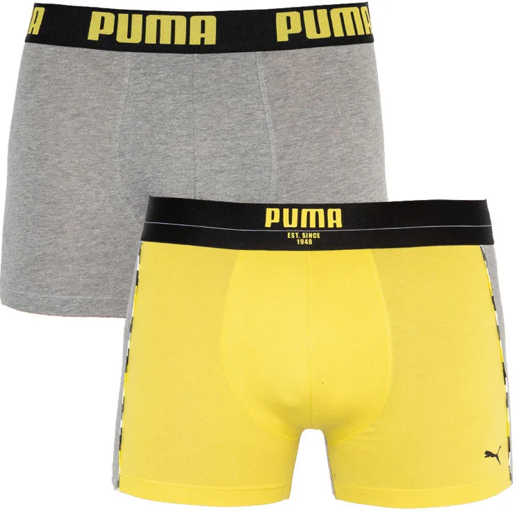 Труси-боксери Puma 95% бавовна 5% еластан S жовтий сірий