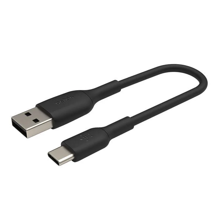 Кабель USB-A на USB-C Belkin PVC 0,15 м чорний 15 Вт