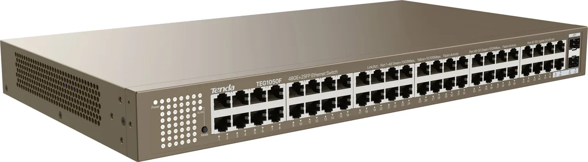Комутатор TENDA TEG1050F 48xGE, 2xSFP Combo, Некерований