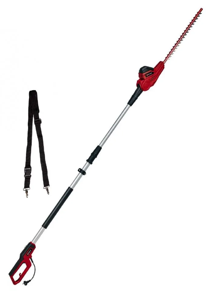 Телескопічний кущоріз Einhell GC-HH 5056, 500 Вт, діаметр різу 56/47 мм, крок різу 20 мм, довжина штанги 1.7-2.5 м, вага 4.3 кг.