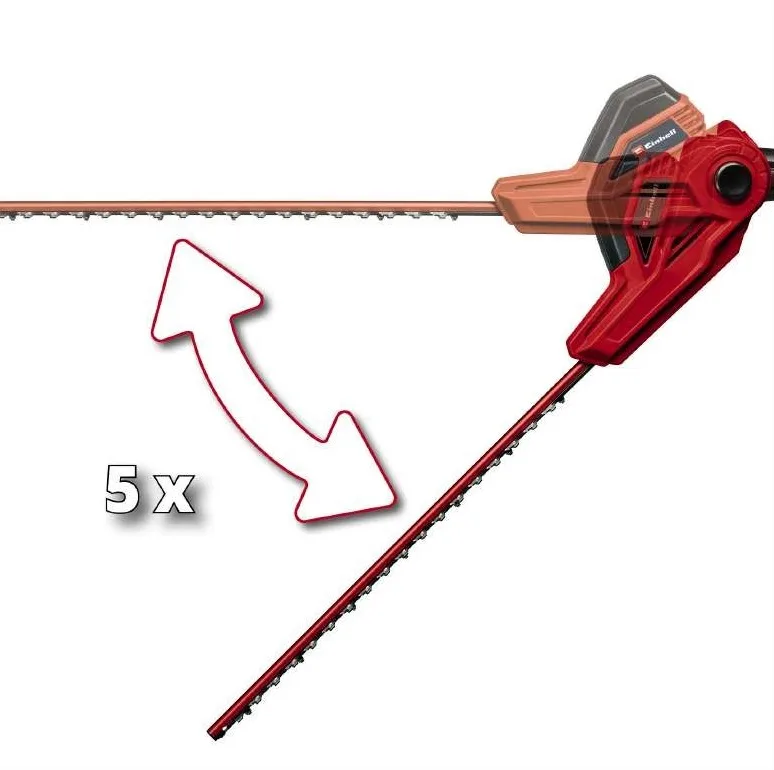 Телескопічний кущоріз Einhell GC-HH 5056, 500 Вт, діаметр різу 56/47 мм, крок різу 20 мм, довжина штанги 1.7-2.5 м, вага 4.3 кг.