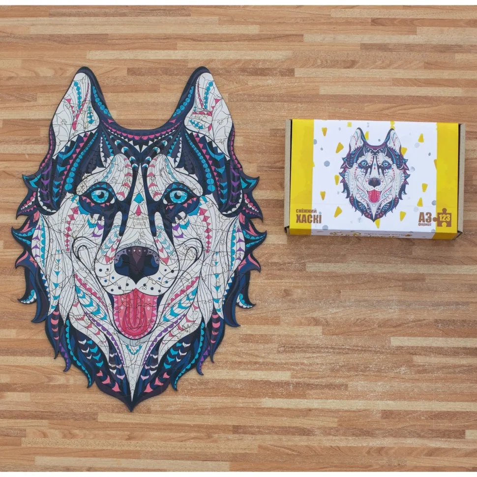 Фігурний дерев'яний пазл PuzzleOK 123 елементи A3 матеріал дерево колір не вказано
