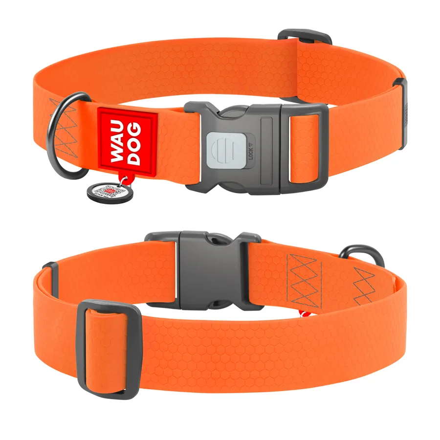 Нашийник WAUDOG Waterproof XXL 40 мм 46-70 см Collartex помаранчевий