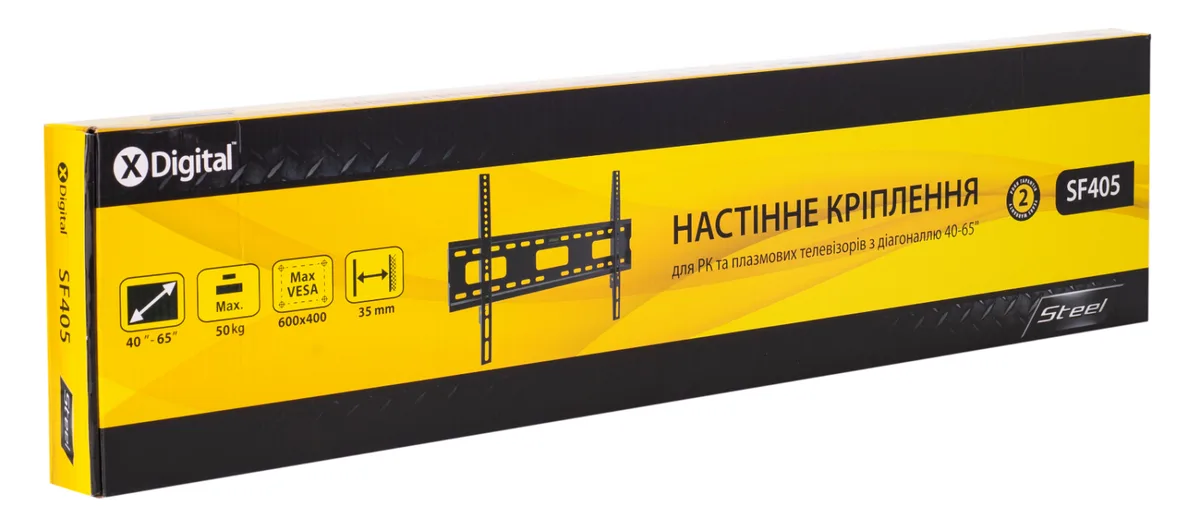 Кронштейн настінний X-Digital STEEL для телевізорів 40-65 дюймів чорний