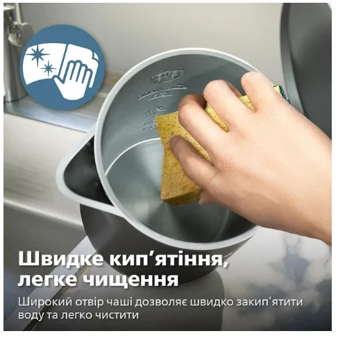 Електрочайник Philips пластик 1,7 л чорний з подвійними стінками
